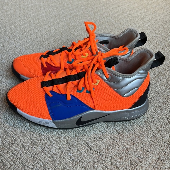 NIKE NASA PG3 C18973-800 Total Orange Blue Black Paul George -Size 7 Zoom Air - Picture 2 of 8
